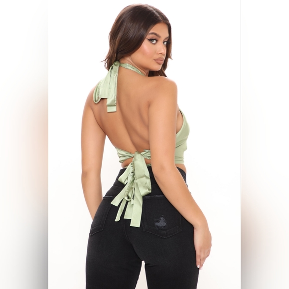 HALTER TOP- SAGE  XL - Picture 3 of 7